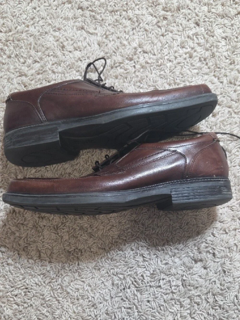 Johnston & Murphy Dark Brown 9.5M Leather Lace-Up Oxfords